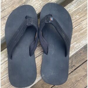Rainbow Sandals Size Mens 5.5‎ and womens size 7 Black soft comfy in good shape